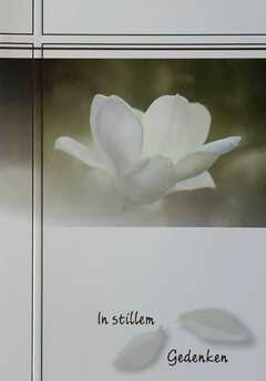 Doppelkarte "In stillem Gedenken - weiße Blüte" Trauer