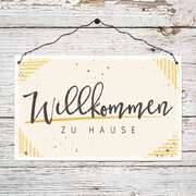 Holzschild groß - Willkommen Holzschild groß - Willkommen