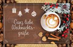 Kaffeekarte - Ganz liebe Weihnachtsgrüße Kaffeekarte - Ganz liebe Weihnachtsgrüße