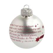Christbaumkugel - "Und der Engel sprach" silber