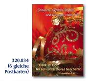 Postkarten Weihnachtsmotive, 6 Stück Postkarten Weihnachtsmotive, 6 Stück