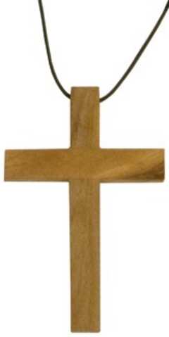 Holzkreuz mit Baumwollband