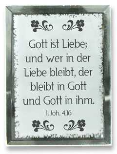 Glasdeko "Gott ist die Liebe..."