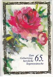 Faltkarten 65. Geburtstag - 5 Stück Faltkarten 65. Geburtstag - 5 Stück