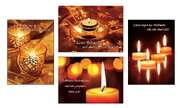Faltkartenbox Weihnachtskerzen, 4 Stück Faltkartenbox Weihnachtskerzen, 4 Stück
