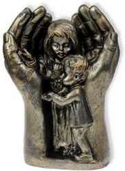 Kunststeinfigur "Stille Sprache" - bronzefarben Kunststeinfigur "Stille Sprache" - bronzefarben
