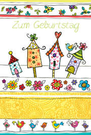 Faltkarte "Zum Geburtstag" - 5 Stück Faltkarte "Zum Geburtstag" - 5 Stück