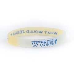 Armband "WWJD" - gelb/blau