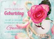 Doppelkarte "Rose und Perlen" - Geburtstag Doppelkarte "Rose und Perlen" - Geburtstag